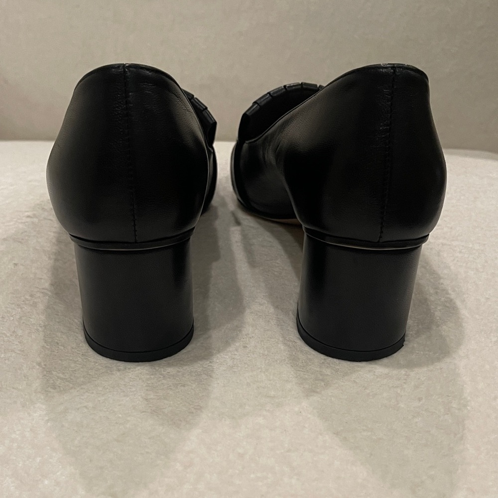 Gucci Black Leather Fringe Marmont Loafer Mid-Heel Pump - Picture 4 of 9